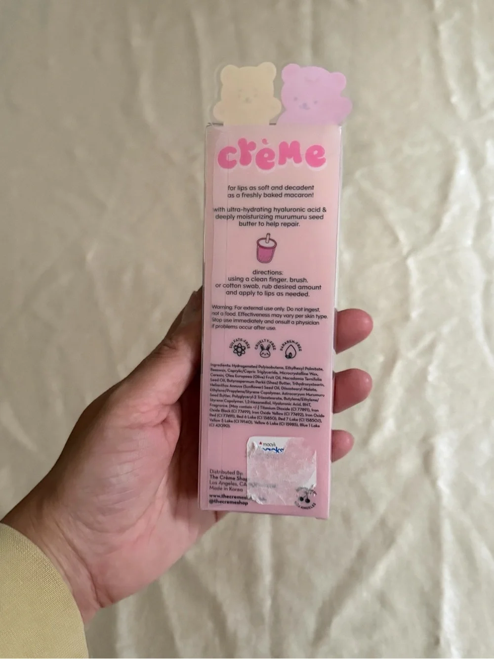 The Crème Shop Boba Bears Moisturizing Macaron Lip Balm Duo New
